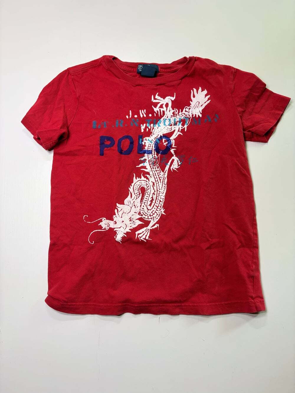 Polo Ralph Lauren Boys Size 7 Red Dragon Graphic T-Shirt Cotton
